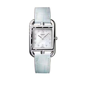 Hermès Cape Cod Diamonds Sprinkled Small Model Watch Blue Brume 31mm